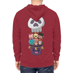 Kawibis "Riding Skulloon" Kawaii Cute Cool Unisex Adult Lightweight Hoodie