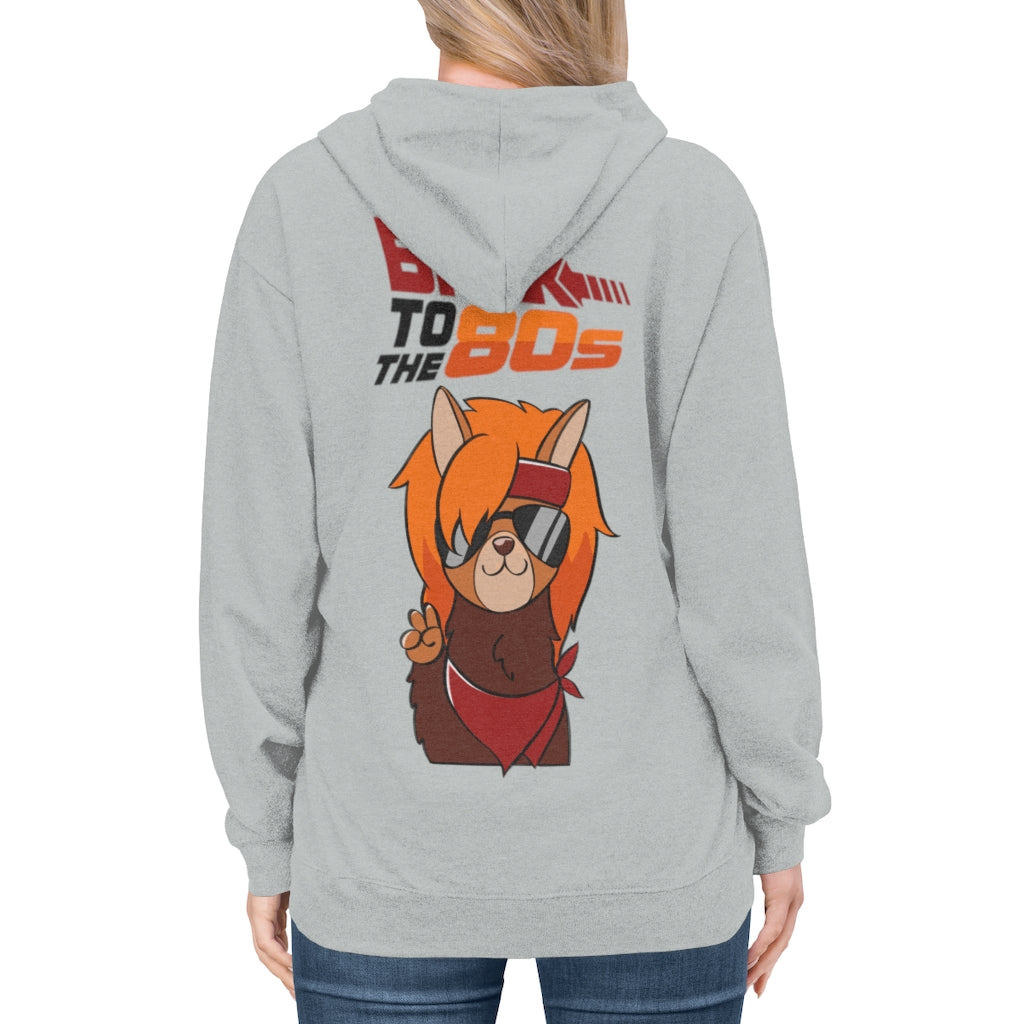 Glama Llama "Back to the 80's" Cool Unisex Adult Lightweight Hoodie