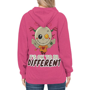 Duvu Doll "Be Different" Kawaii Cute Cool Unisex Adult Lightweight Hoodie