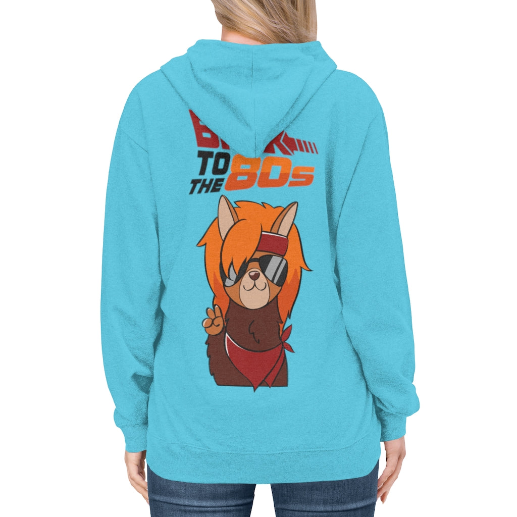 Glama Llama "Back to the 80's" Cool Unisex Adult Lightweight Hoodie