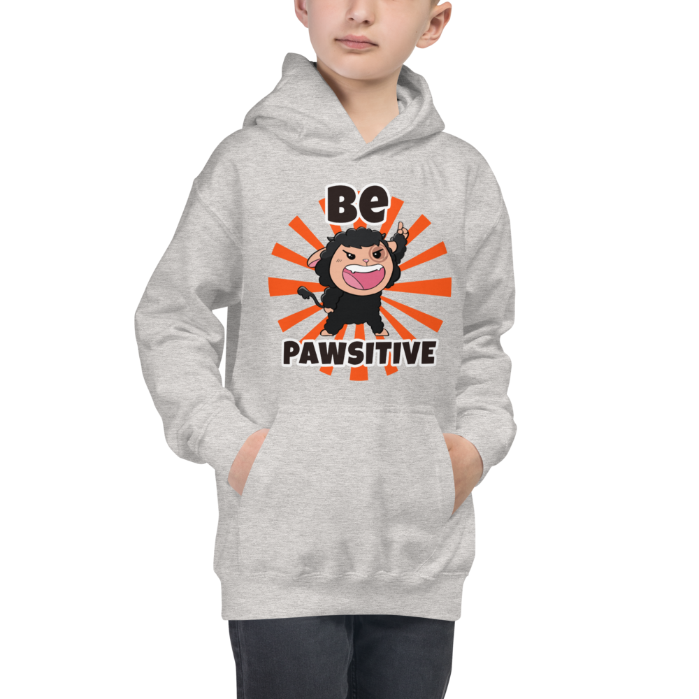 Pawi "Be Pawsitive" Kawaii Cute Cool Kids Hoodie