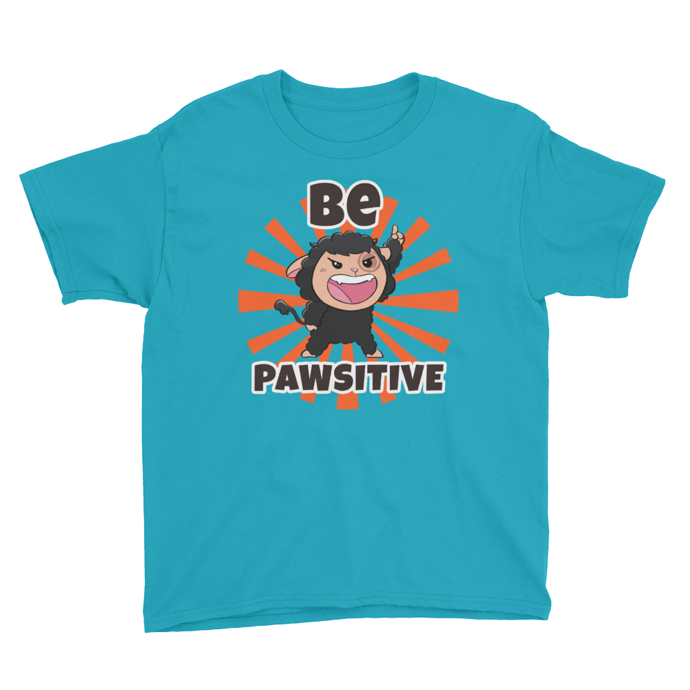 Pawi Hybrid "Be Pawsitive" Kawaii Cute Cool Pastel Color Youth T-Shirt