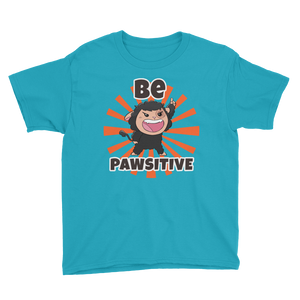Pawi Hybrid "Be Pawsitive" Kawaii Cute Cool Pastel Color Youth T-Shirt