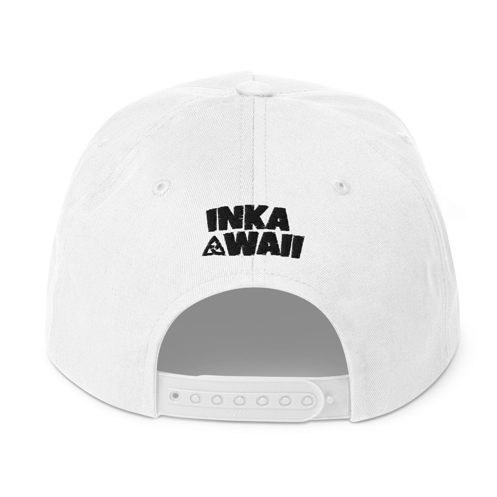 Inkawaii Exclusive Cool Logo White Flat Bill Cap